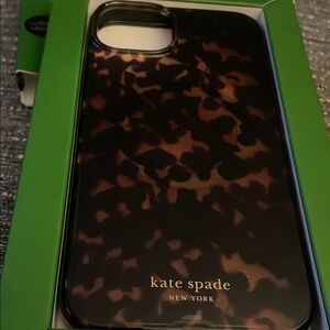 Kate Spade Black and Brown Tortoise Phone Case 14-15 plus